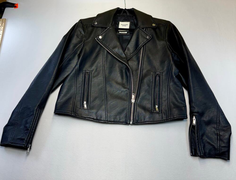 Vegan leather moto jacket y2k grunge Biker Core  Rockstar Off-Duty Model